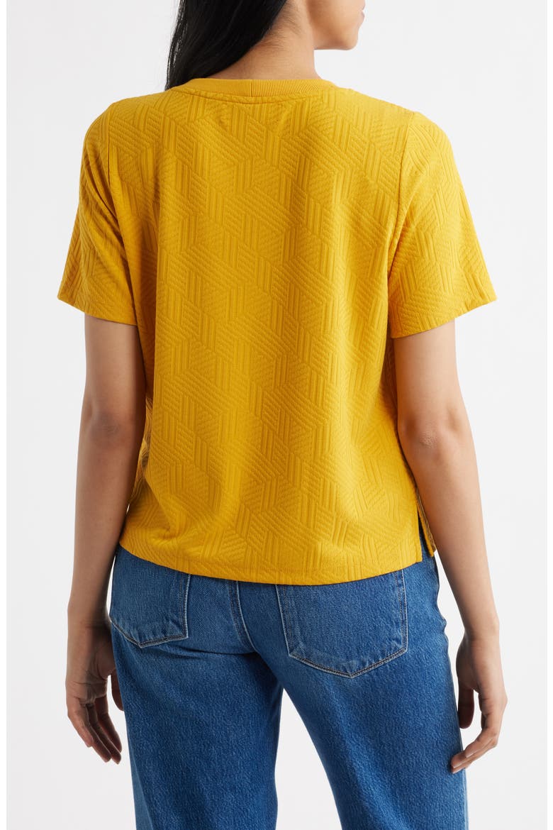 Jacquard T-Shirt, Alternate, color, MUSTARD