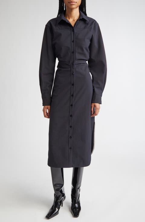 Flora Long Sleeve Midi Shirtdress