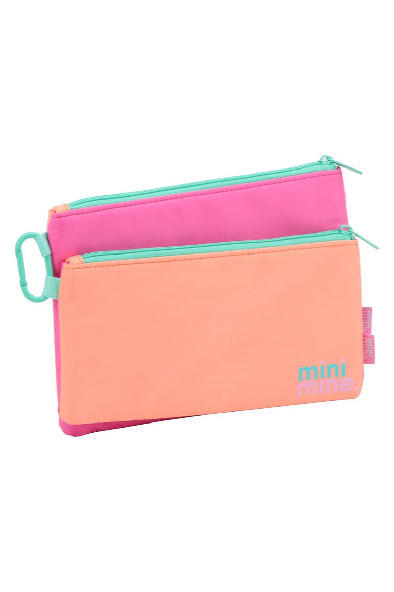 Kids' Mini 2-Pack Organizing Pouches, Alternate, color, PINK/ PEACH
