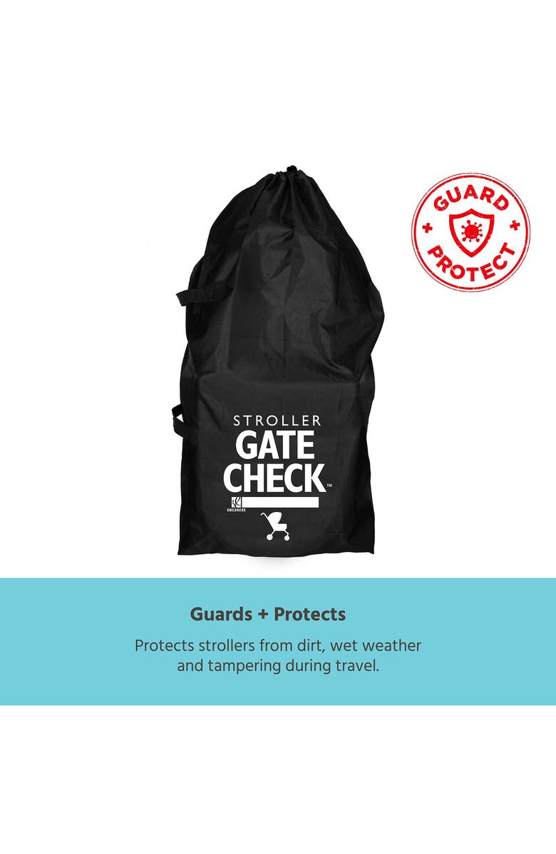 J.L Childress J.L. Childress Gate Check Bag for Single & Double Strollers, Neon Yellow, Height 46", Alternate, color, Black