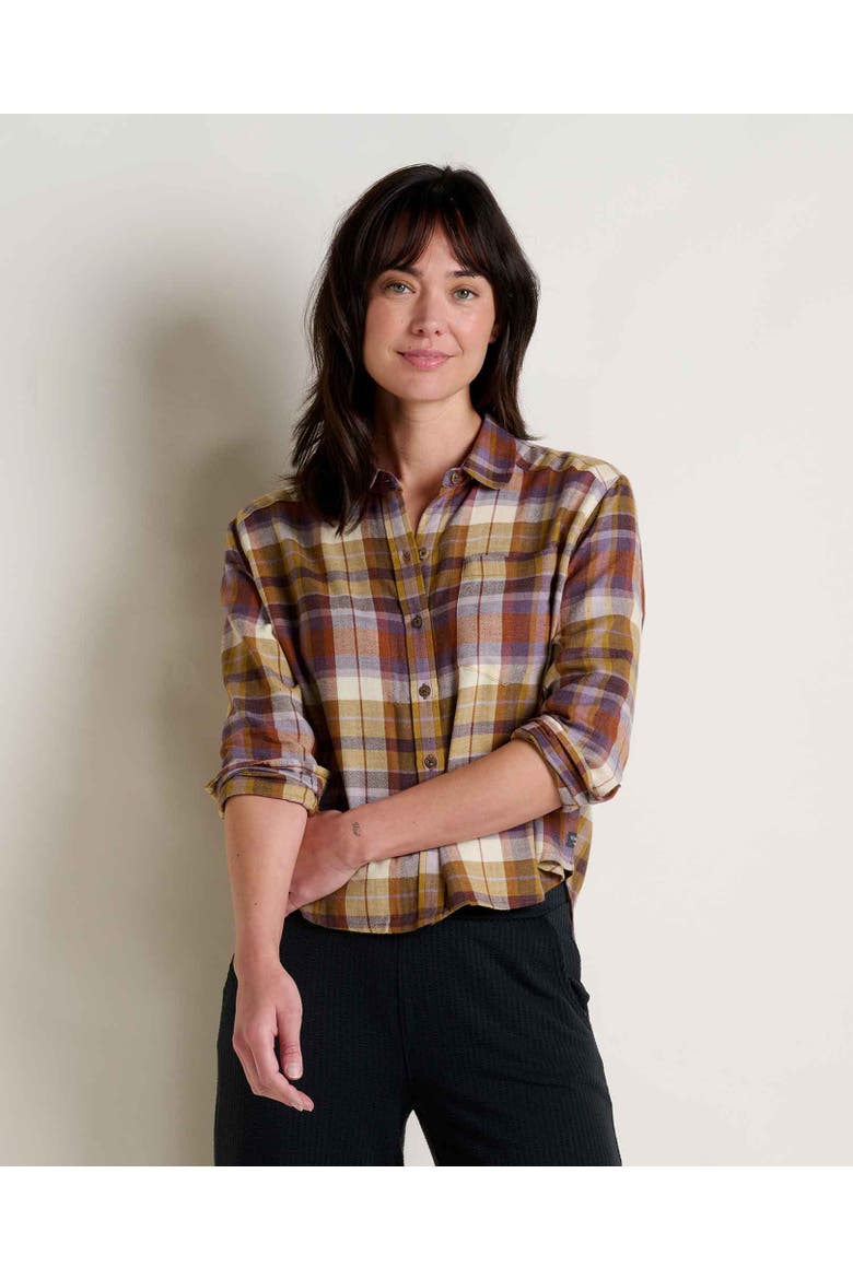 Re-Form Flannel Boxy Long Sleeve Shirt, Main, color, Aster Madras