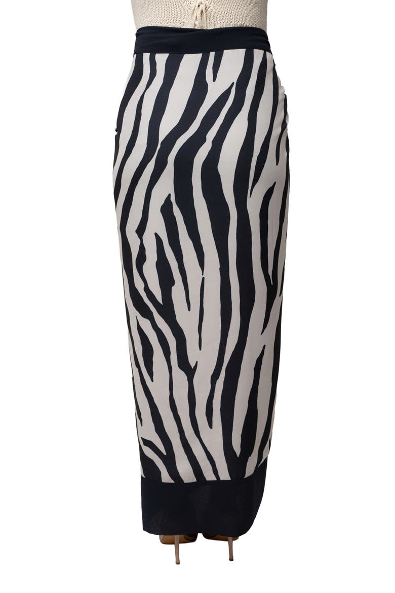 Wild Current Sarong, Alternate, color, Navy Zebra