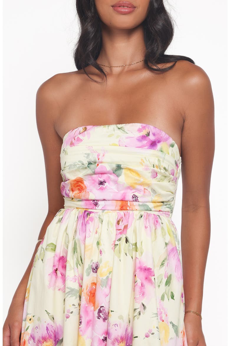 Kayt Strapless Dress, Alternate, color, YELLOW PETUNIA