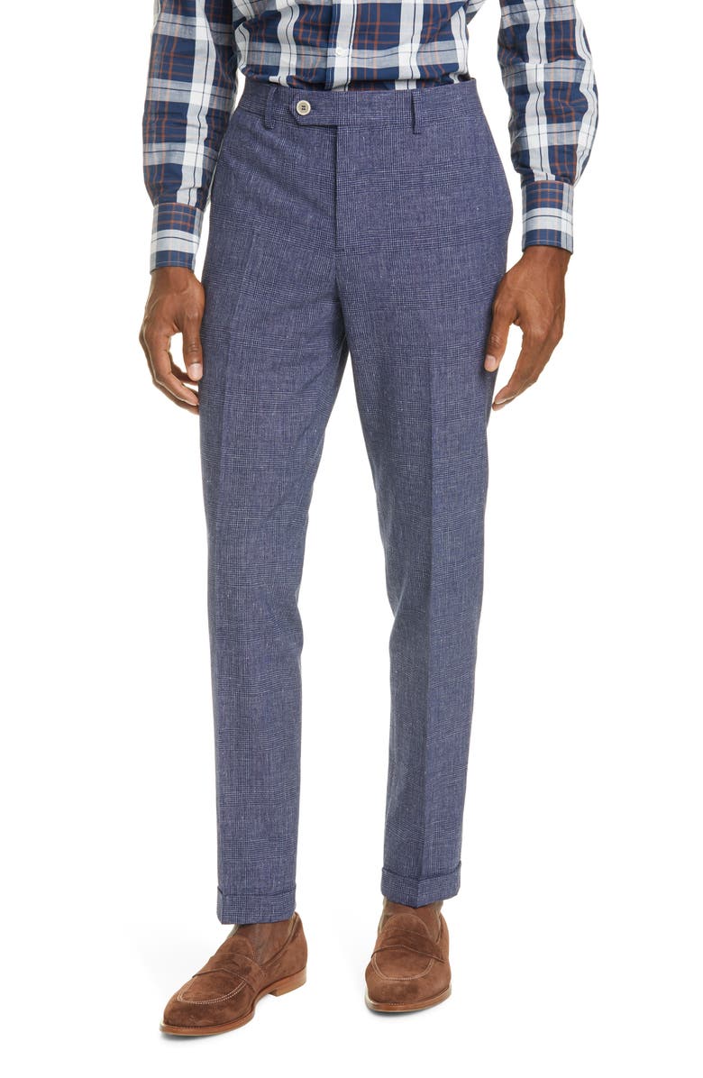 Brunello Cucinelli Glen Plaid Wool & Linen Suit, Alternate, color, 