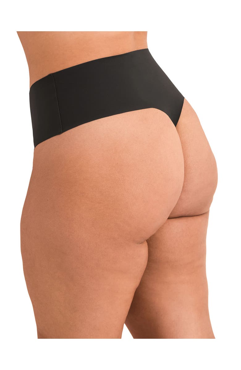 Adore Me Gabbie Thong Panties, Alternate, color, Black