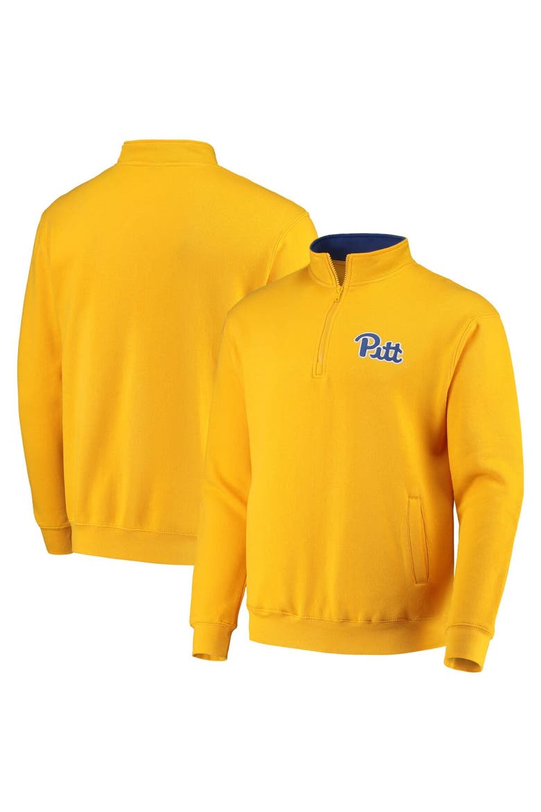 Men's Colosseum Gold Pitt Panthers Tortugas Logo Quarter-Zip Jacket, Main, color, Gold