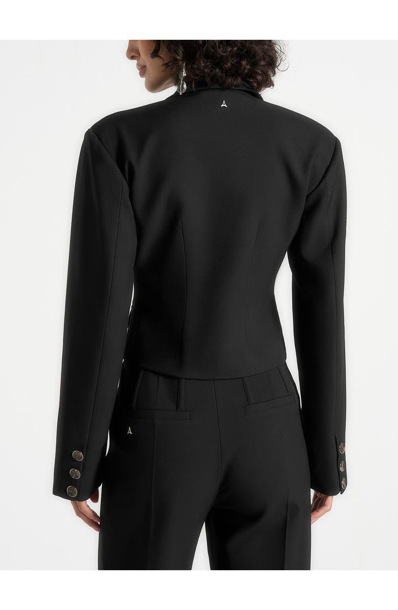 Manière De Voir Prisca Tailored Cropped Blazer, Alternate, color, Black
