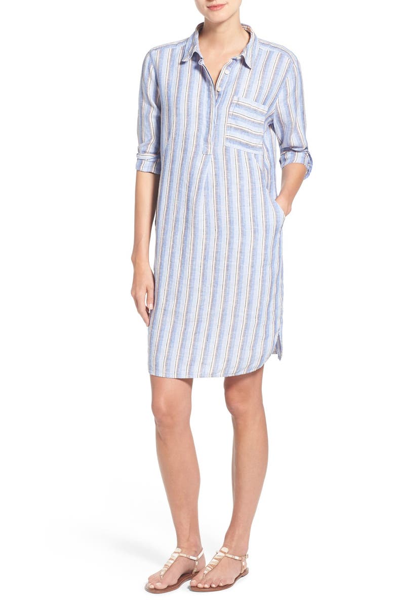 Caslon<sup>®</sup> Linen Shirtdress, Main, color,
