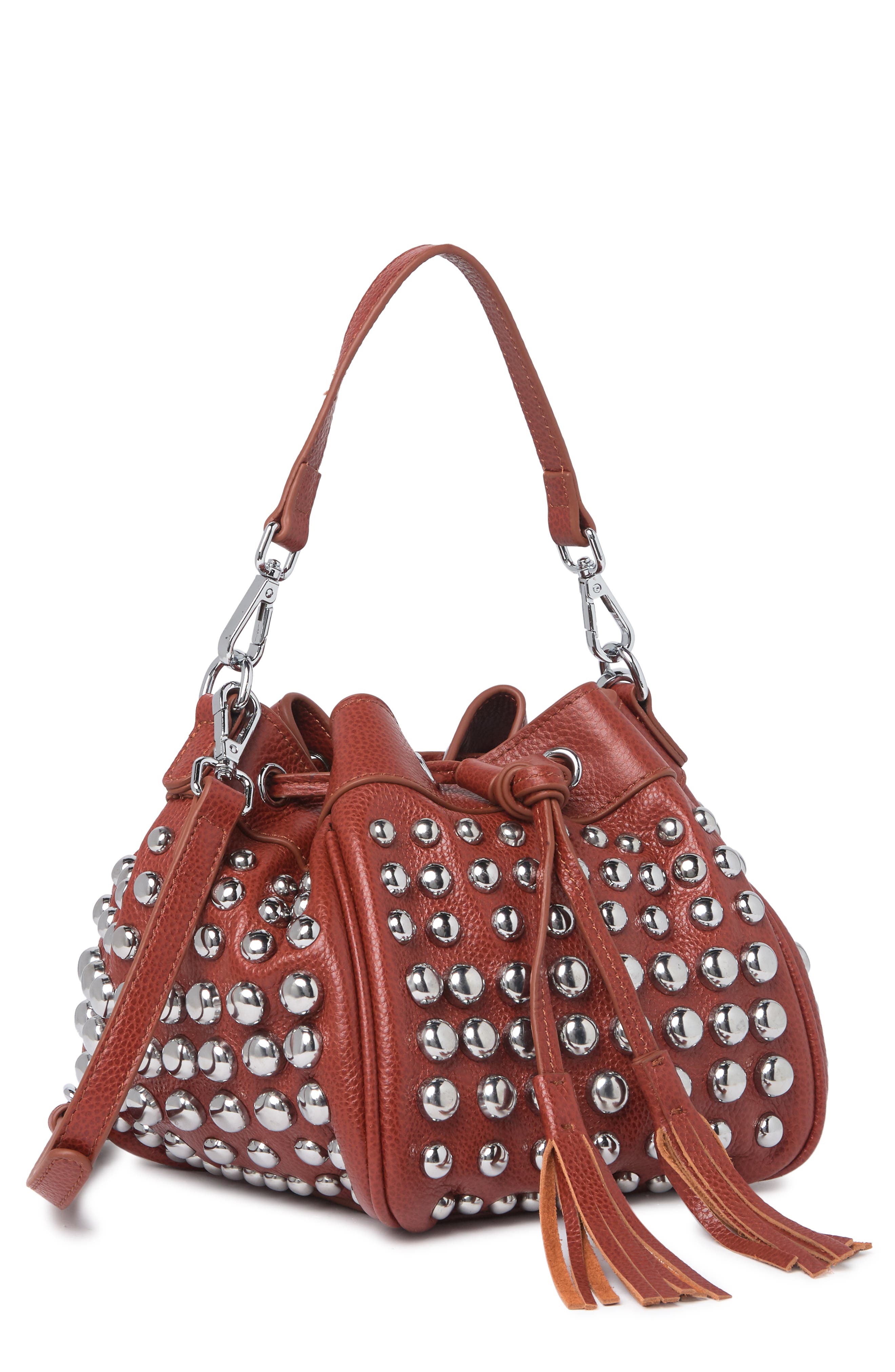 VICENZO LEATHER Jolyn Studded Mini Bucket Bag (Men) | Nordstromrack