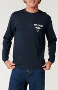 Rip Curl Fade Out Icon Long Sleeve Organic Cotton Graphic T-Shirt