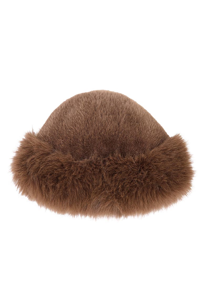 Faux Fur Hat, Main, color, BROWN