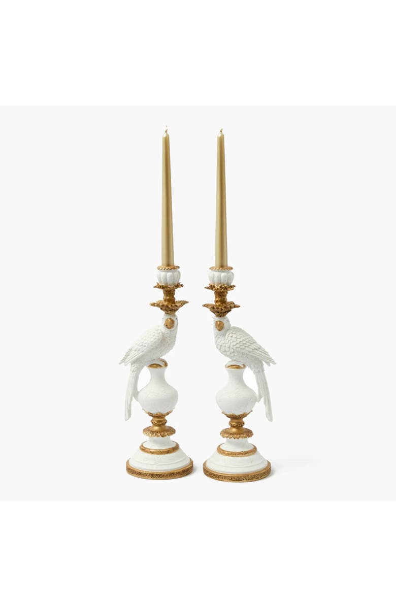 Mrs. Alice Parrot Candle Holders, Main, color, White