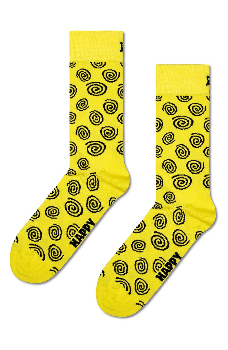 Happy Socks Zig Zag 2-Pack Assorted Crew Socks Gift Set, Alternate, color, Yellow