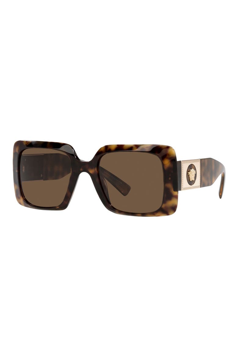 54mm Rectangle Sunglasses, Alternate, color, HAVANA/ DARK BROWN