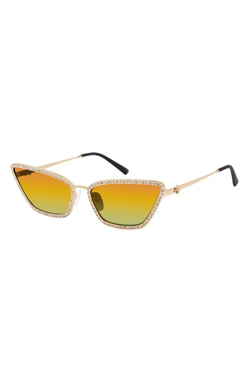 Kurt Geiger Cat Eye Sunglasses, 60mm In Gold/rainnbow Fl
