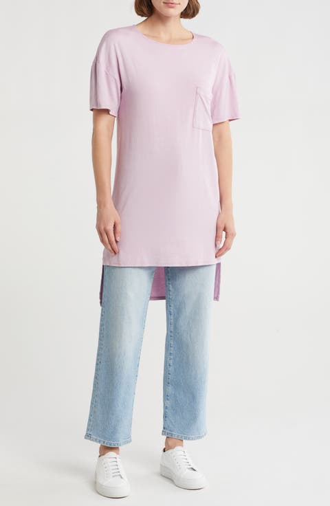 Short Sleeve High-Low Tunic Top