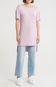 GO COUTURE Short Sleeve High-Low Tunic Top