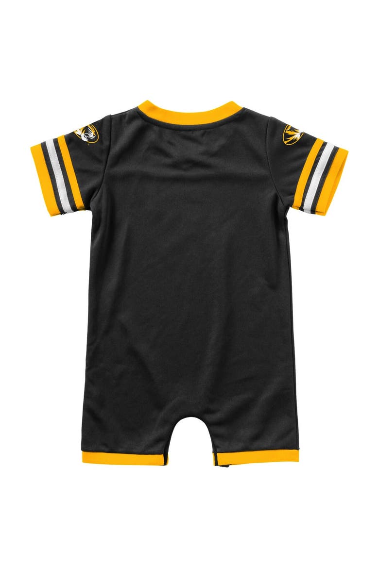 Newborn & Infant Colosseum Black Missouri Tigers Bumpo Football Romper, Alternate, color, Black