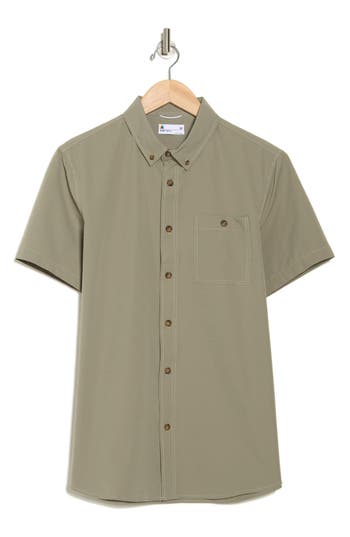 Union Seersucker Short Sleeve Button-down Shirt