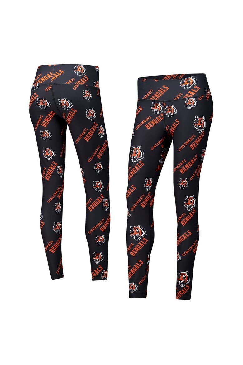 Women's Concepts Sport Black Cincinnati Bengals Breakthrough Allover Print Knit Sleep Leggings, Main, color, Black
