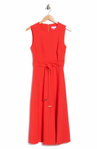 Self Belt A-Line Midi Dress