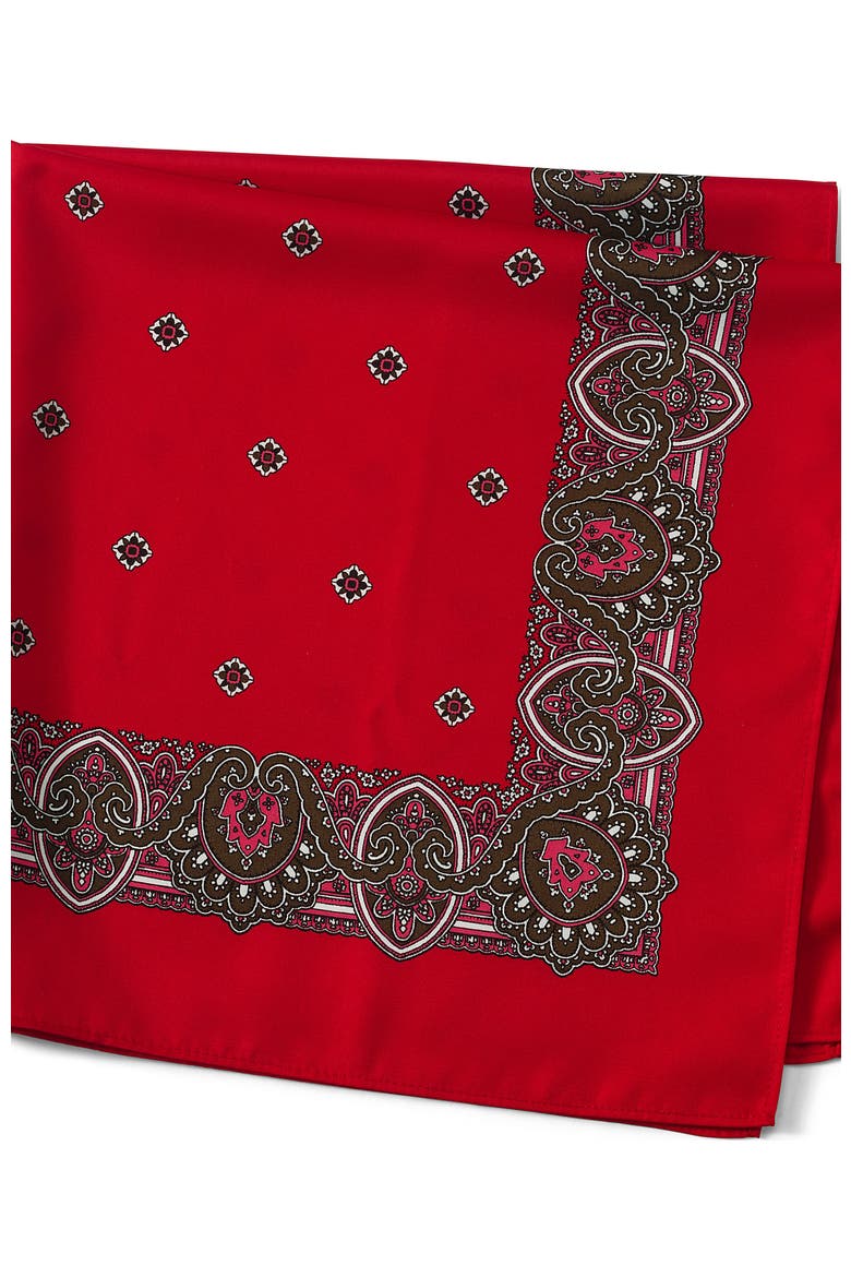 Printed Square Scarf, Alternate, color, Compass Red/Walnut Geo