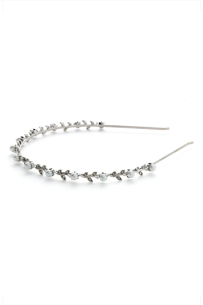 'Classic Bridal' Headband, Main, color, SILVER
