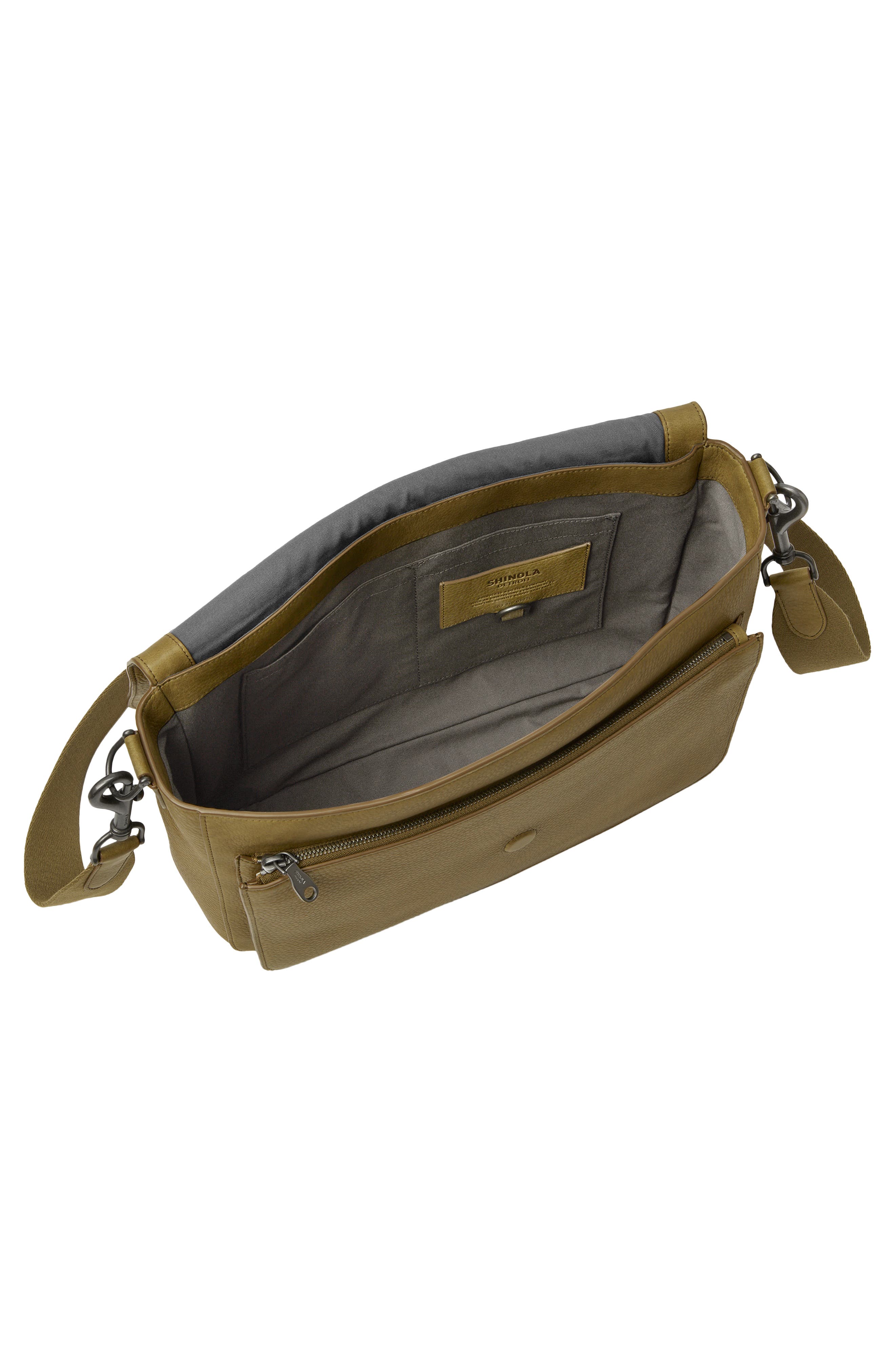 Shinola Canfield Relaxed Leather Messenger Bag, Alternate, color, 