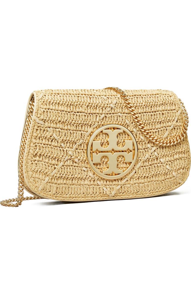 Tory Burch Reva Raffia Clutch, Alternate, color,