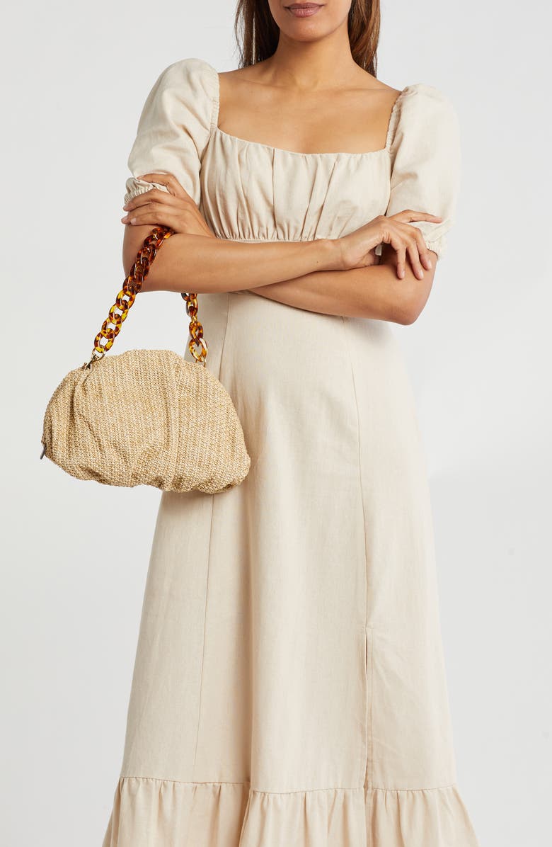 Rebecca Minkoff Resin Chain Strap Ruched Clutch, Alternate, color,