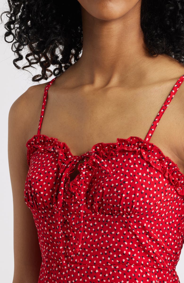 Princess Polly Love Birds Print Sleeveless Minidress, Alternate, color, Red