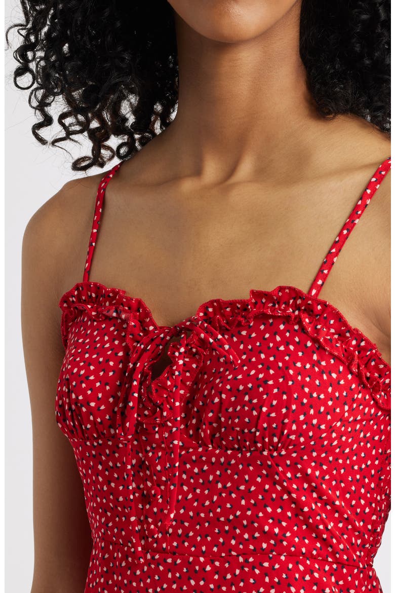 love birds mini dress red Love Birds Print Sleeveless Minidress (Women)