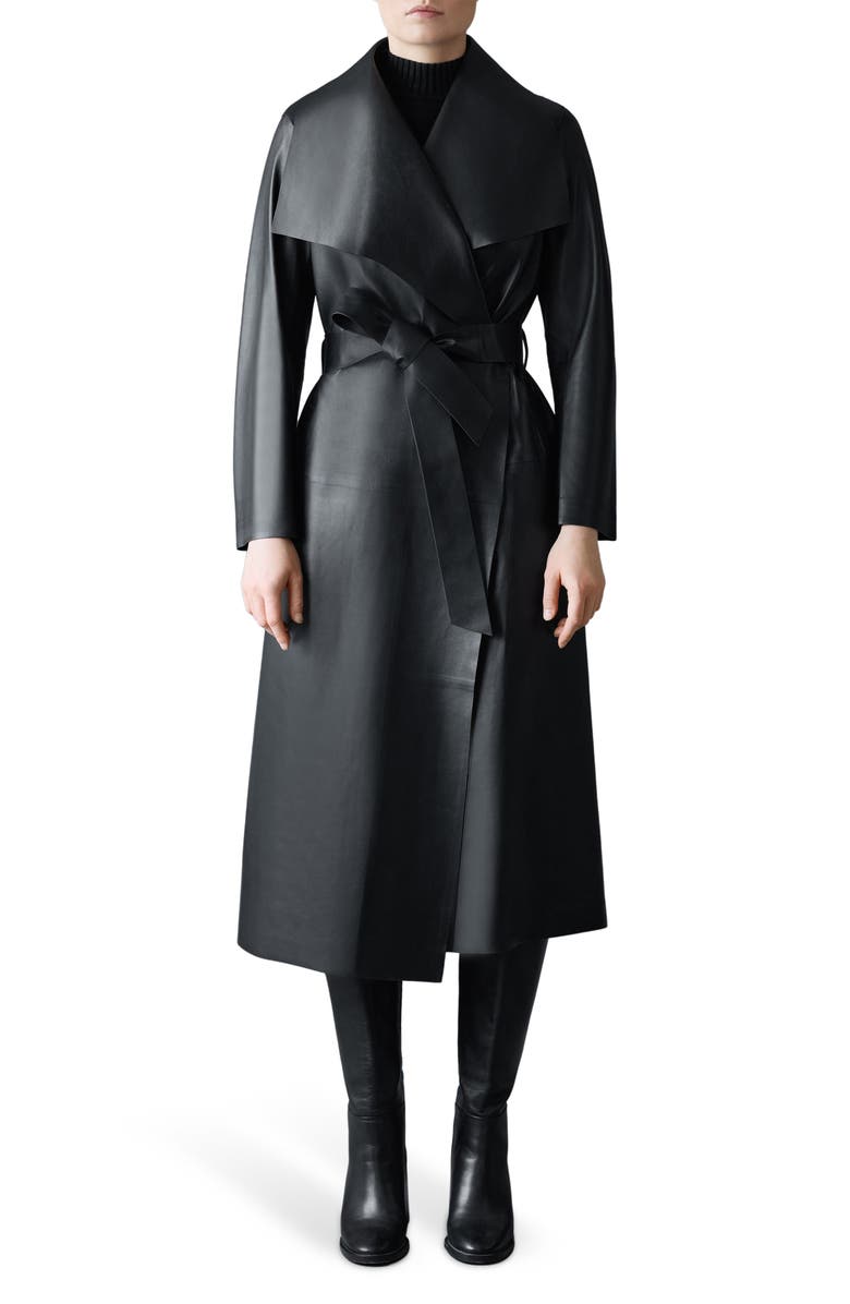 Mackage Mai Leather Trench Coat, Main, color,