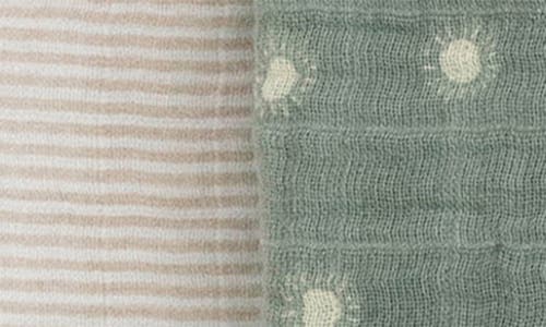 Little Unicorn 2-pack Organic Cotton Muslin Swaddle Blanket In Sage Suns