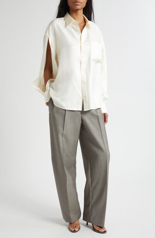Alexander Wang Pleated Wool & Mohair Pants In Gray