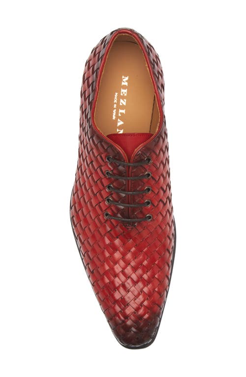 Mezlan Woven Perforated Wholecut Shoe In Red