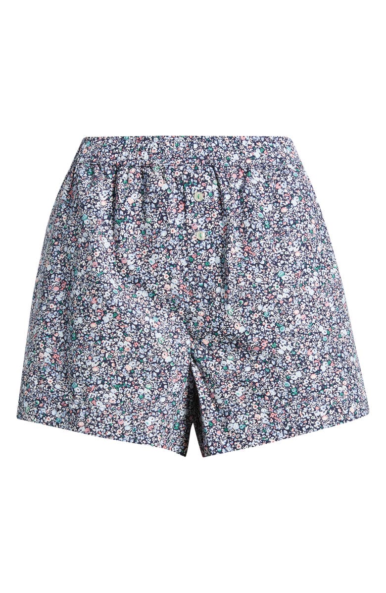 Open Edit Oversize Boyfriend Boxer Shorts, Alternate, color, Navy Multi Dense Floral