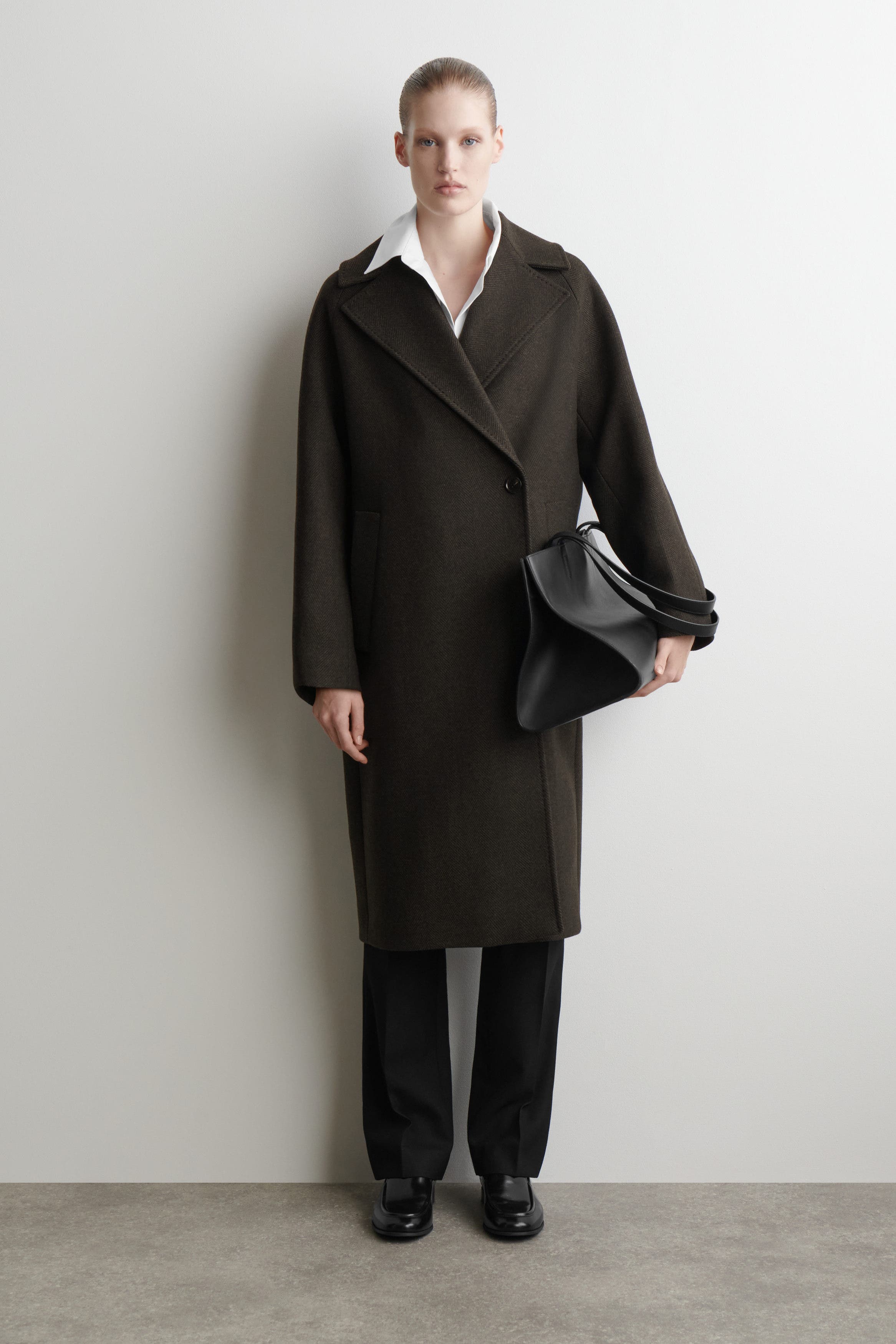 Oversized Double-Breasted Wool Long Coat - image 3