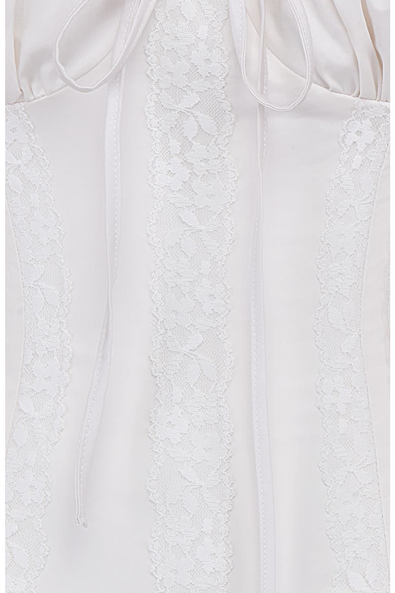 Gini Cotton Blend Corset Top, Alternate, color, WHITE