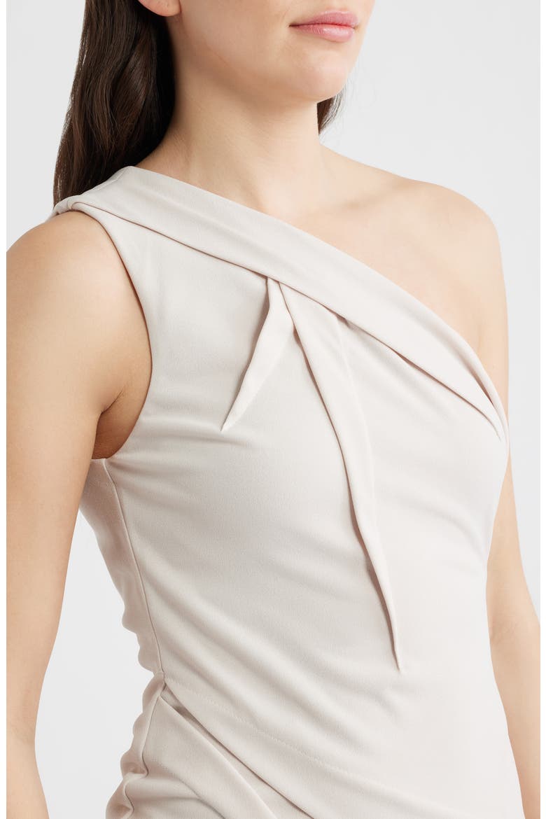 Arliss One-Shoulder Column Gown, Alternate, color, PALE OYSTER