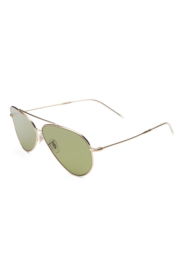 Reverse 62mm Oversize Aviator Sunglasses, Alternate, color, GREEN