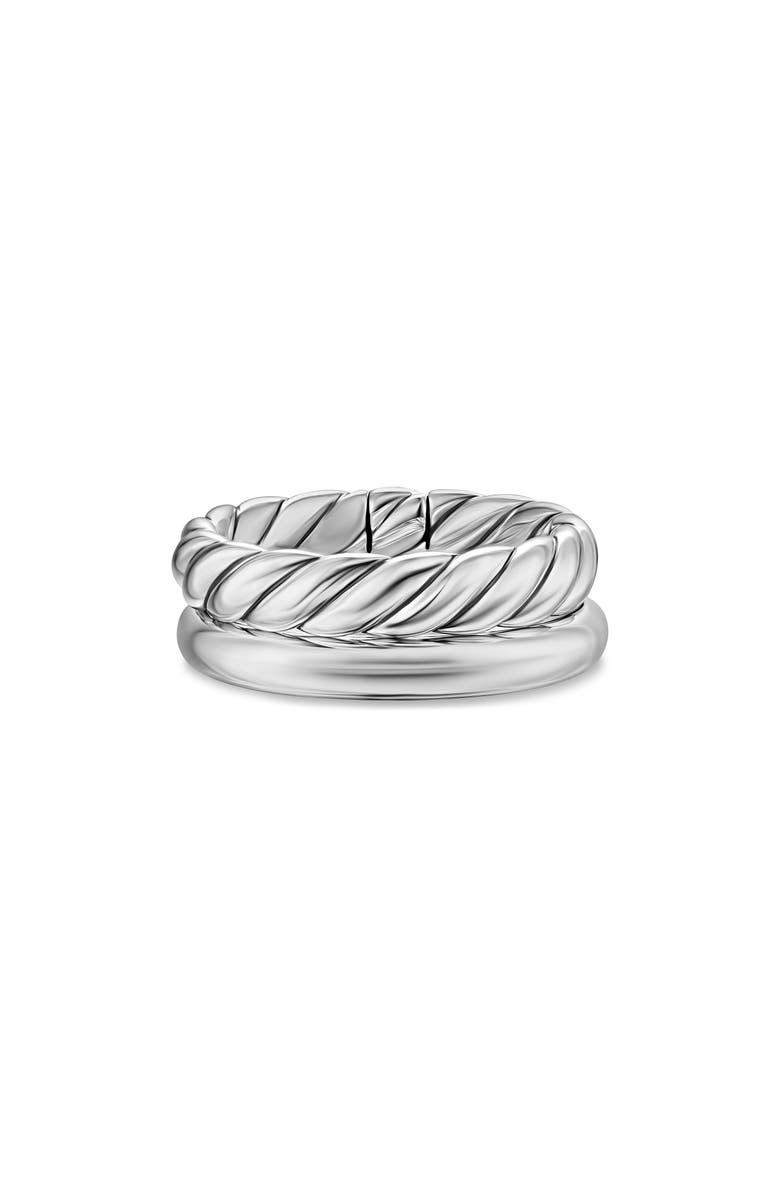 David Yurman Mercer<sup>®</sup> Two Row Ring in Sterling Silver, 8mm, Alternate, color, Silver