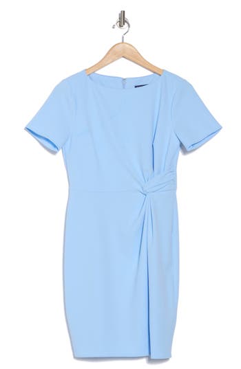 Donna Morgan Side Twist Sheath Dress In Dutch Canal