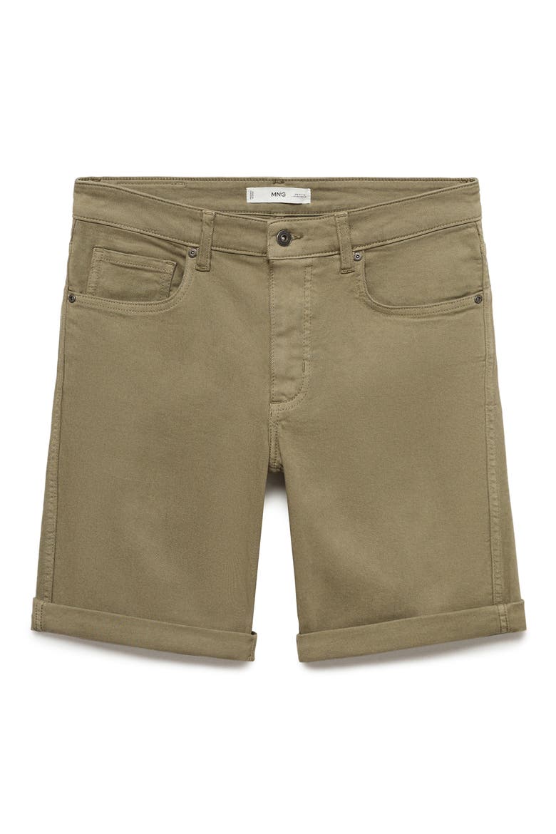 Denim Bermuda Shorts, Alternate, color, KHAKI GREEN