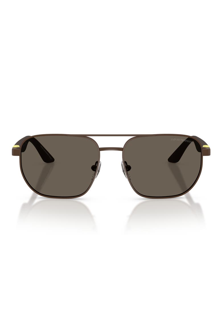Kids' 51mm Square Sunglasses, Main, color, MATTE BROWN / DARK BROWN