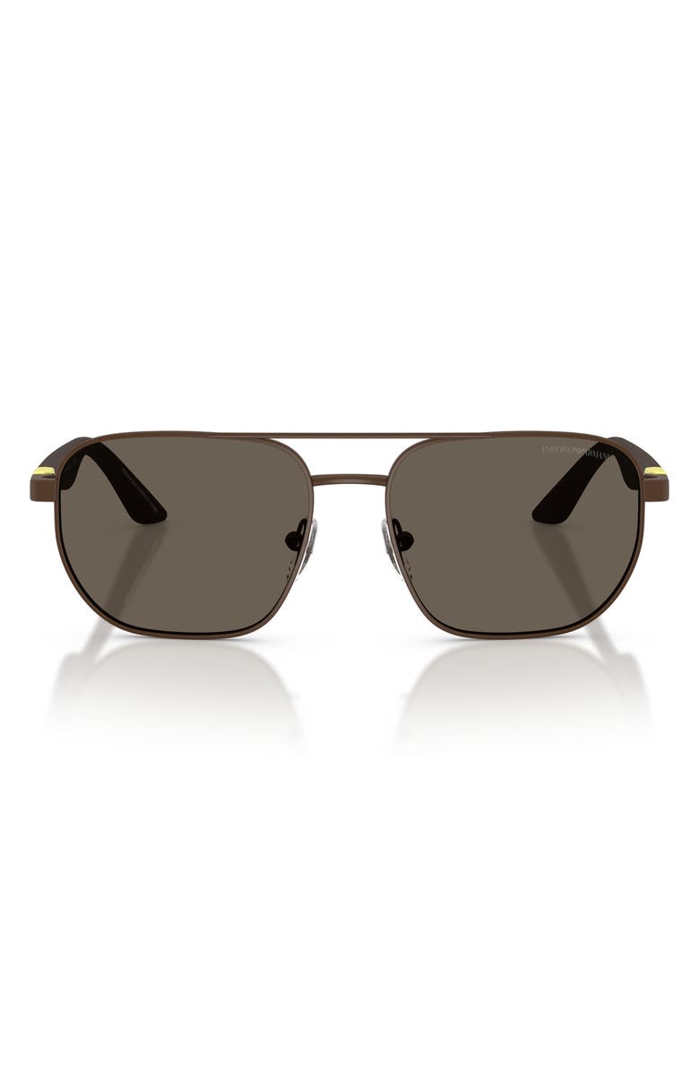Emporio Armani Kids' 51mm Square Sunglasses, Main, color, Matte Brown / Dark Brown