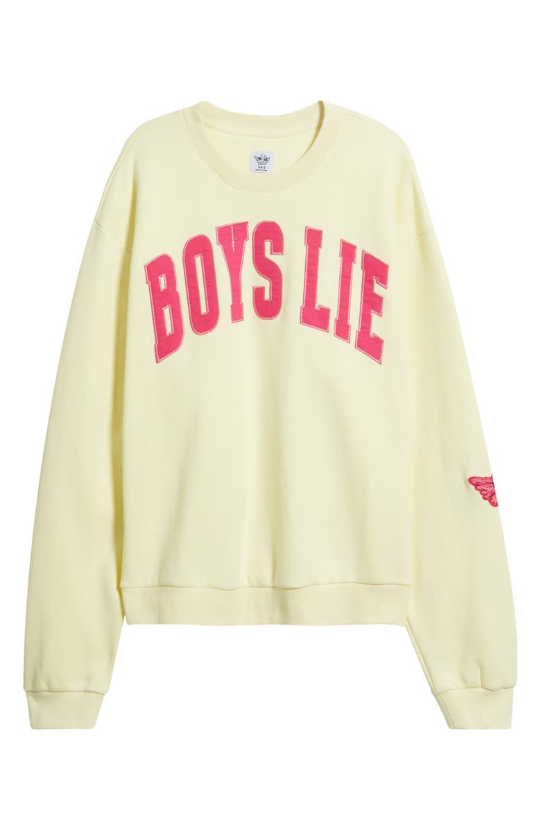 BOYS LIE Razzle Dazzle V2 Kara Crewneck Sweatshirt, Alternate, color, Yellow