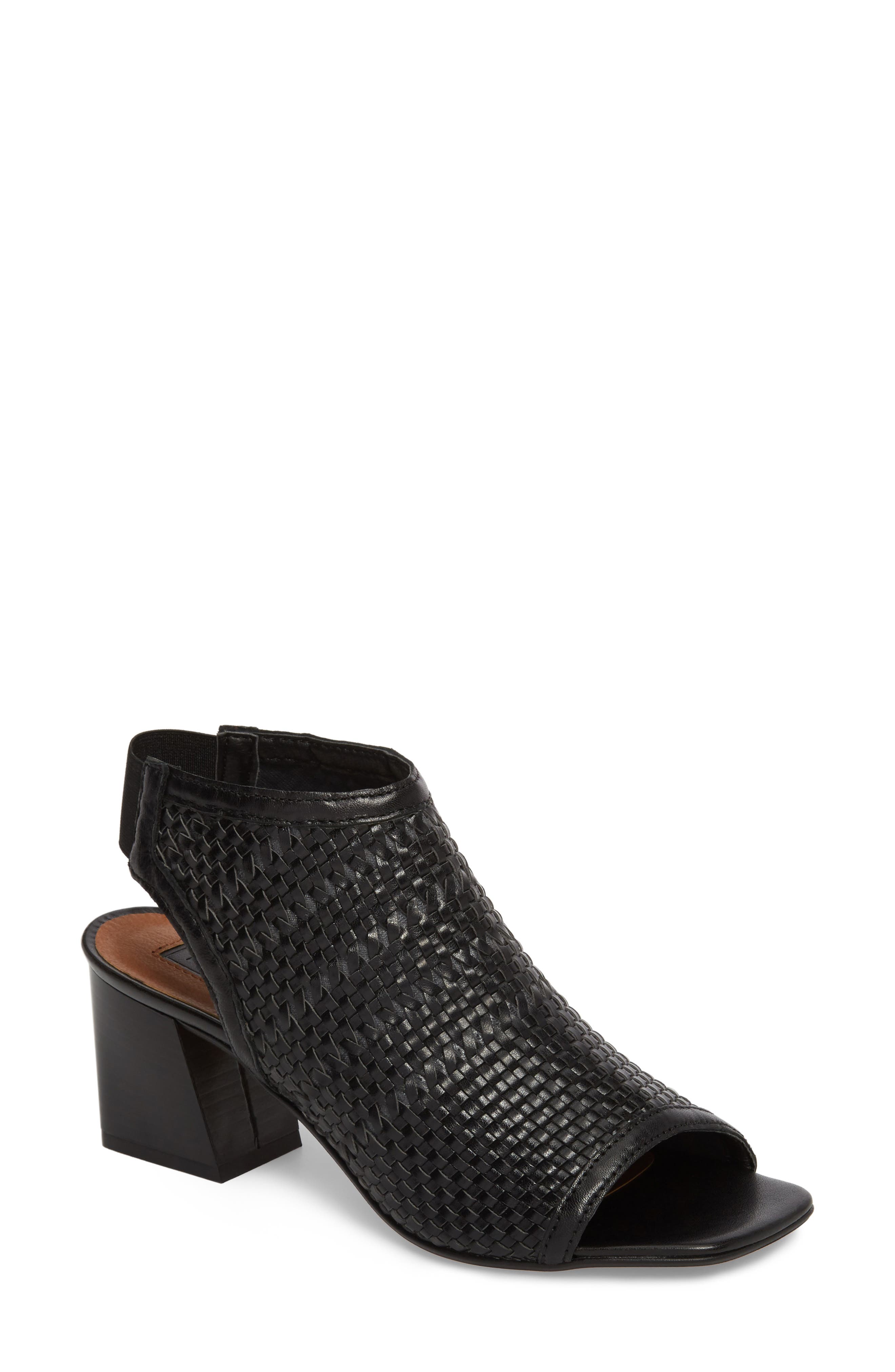 Topshop Nifty Woven Flared Heel Sandal, Main, color, 