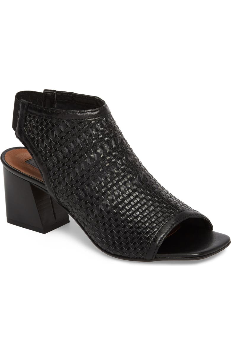 Topshop Nifty Woven Flared Heel Sandal, Main, color,