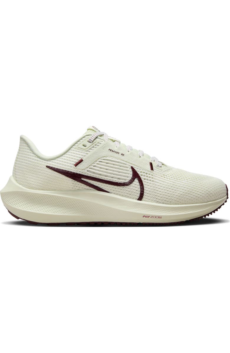 Nike Air Zoom Pegasus 40 Running Shoe, Alternate, color, Sea Glass/ Burgundy/ White